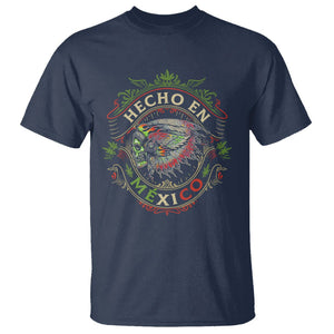 Hecho En Mexico T Shirt Aztec Skull Made In Mexico Mexican TS09 Navy Printyourwear