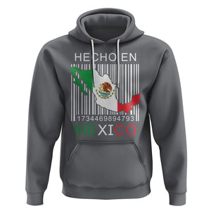 Mexican Pride Hoodie Hecho En Mexico Flag Barcode TS09 Charcoal Printyourwear