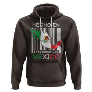 Mexican Pride Hoodie Hecho En Mexico Flag Barcode TS09 Dark Chocolate Printyourwear