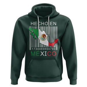 Mexican Pride Hoodie Hecho En Mexico Flag Barcode TS09 Dark Forest Green Printyourwear