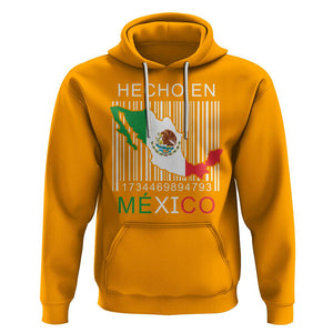 Mexican Pride Hoodie Hecho En Mexico Flag Barcode TS09 Gold Printyourwear