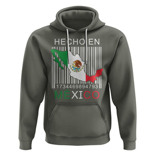 Mexican Pride Hoodie Hecho En Mexico Flag Barcode TS09 Military Green Printyourwear