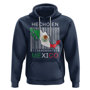 Mexican Pride Hoodie Hecho En Mexico Flag Barcode TS09 Navy Printyourwear