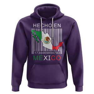 Mexican Pride Hoodie Hecho En Mexico Flag Barcode TS09 Purple Printyourwear