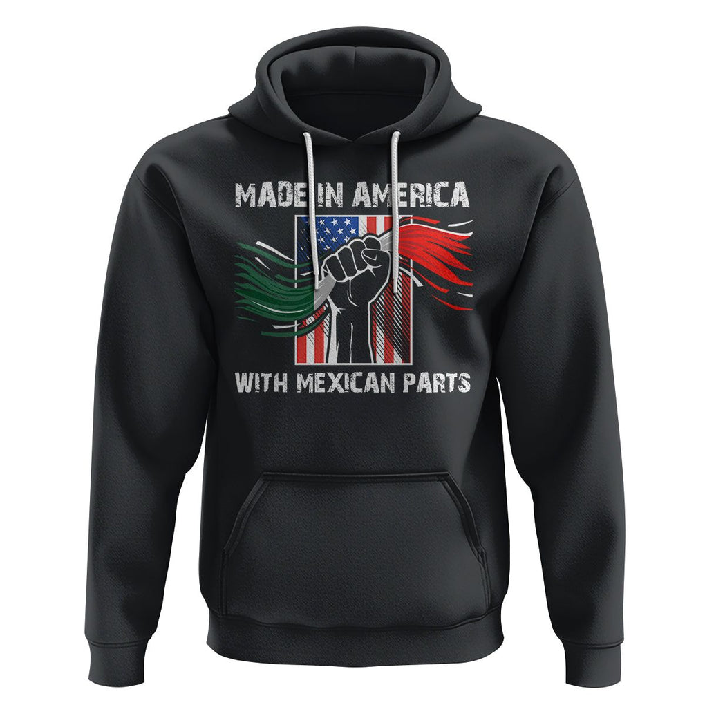 Made In America with Mexican Parts Hoodie TS09 Black Printyourwear