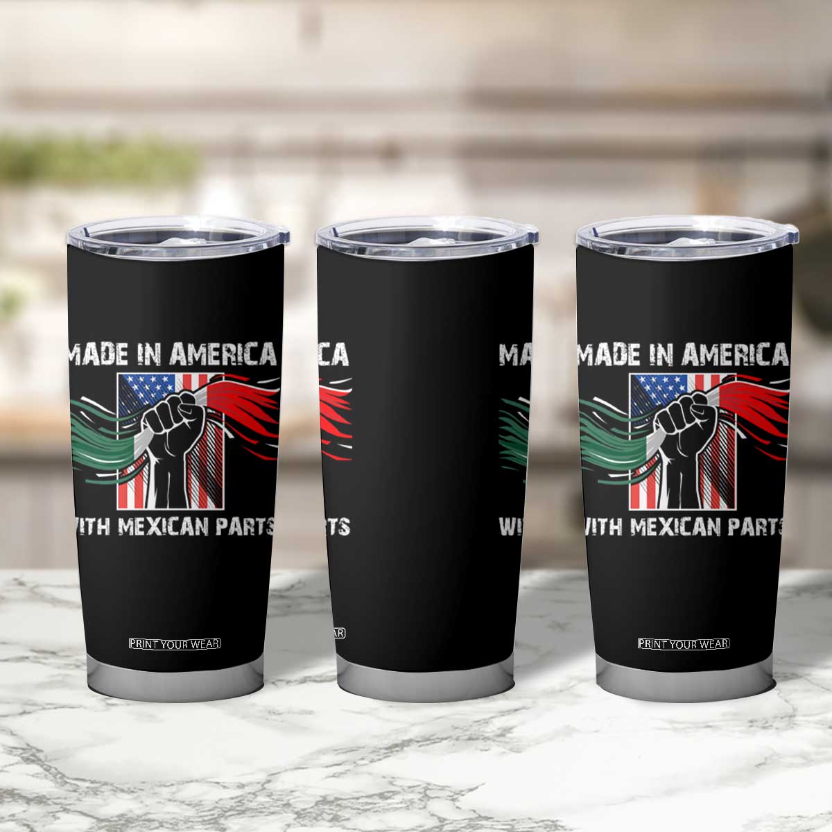Made In America with Mexican Parts Tumbler Cup TS09 Print Your Wear