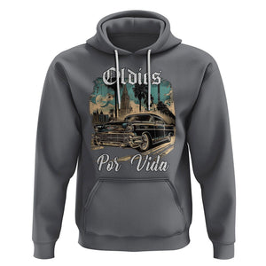 Oldies Por Vida Vintage Car Lowrider Mexican Chicano Chicana Hoodie TS09 Charcoal Printyourwear