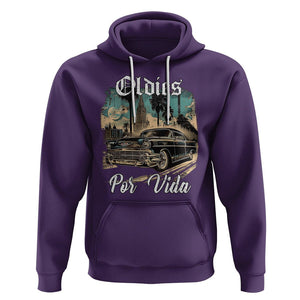 Oldies Por Vida Vintage Car Lowrider Mexican Chicano Chicana Hoodie TS09 Purple Printyourwear