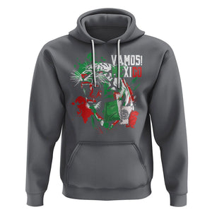 Mexican Soccer Fan Hoodie Vamos Mexico Flag Tiger TS09 Charcoal Printyourwear