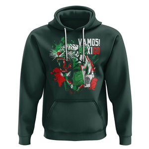 Mexican Soccer Fan Hoodie Vamos Mexico Flag Tiger TS09 Dark Forest Green Printyourwear