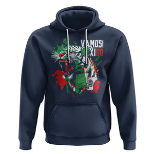 Mexican Soccer Fan Hoodie Vamos Mexico Flag Tiger TS09 Navy Printyourwear