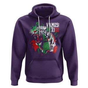 Mexican Soccer Fan Hoodie Vamos Mexico Flag Tiger TS09 Purple Printyourwear