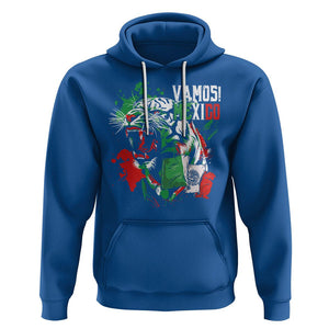 Mexican Soccer Fan Hoodie Vamos Mexico Flag Tiger TS09 Royal Blue Printyourwear