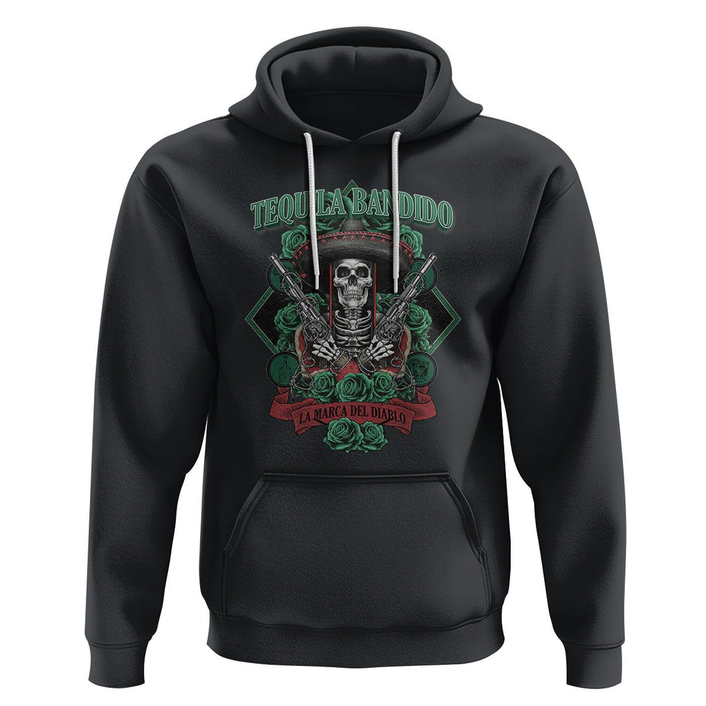 Tequila Bandido Funny Drinking Mexican Skeleton Sombrero Hoodie TS09 Black Printyourwear