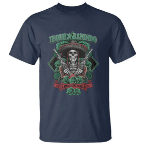 Tequila Bandido Funny Drinking Mexican Skeleton Sombrero T Shirt TS09 Navy Printyourwear