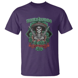 Tequila Bandido Funny Drinking Mexican Skeleton Sombrero T Shirt TS09 Purple Printyourwear