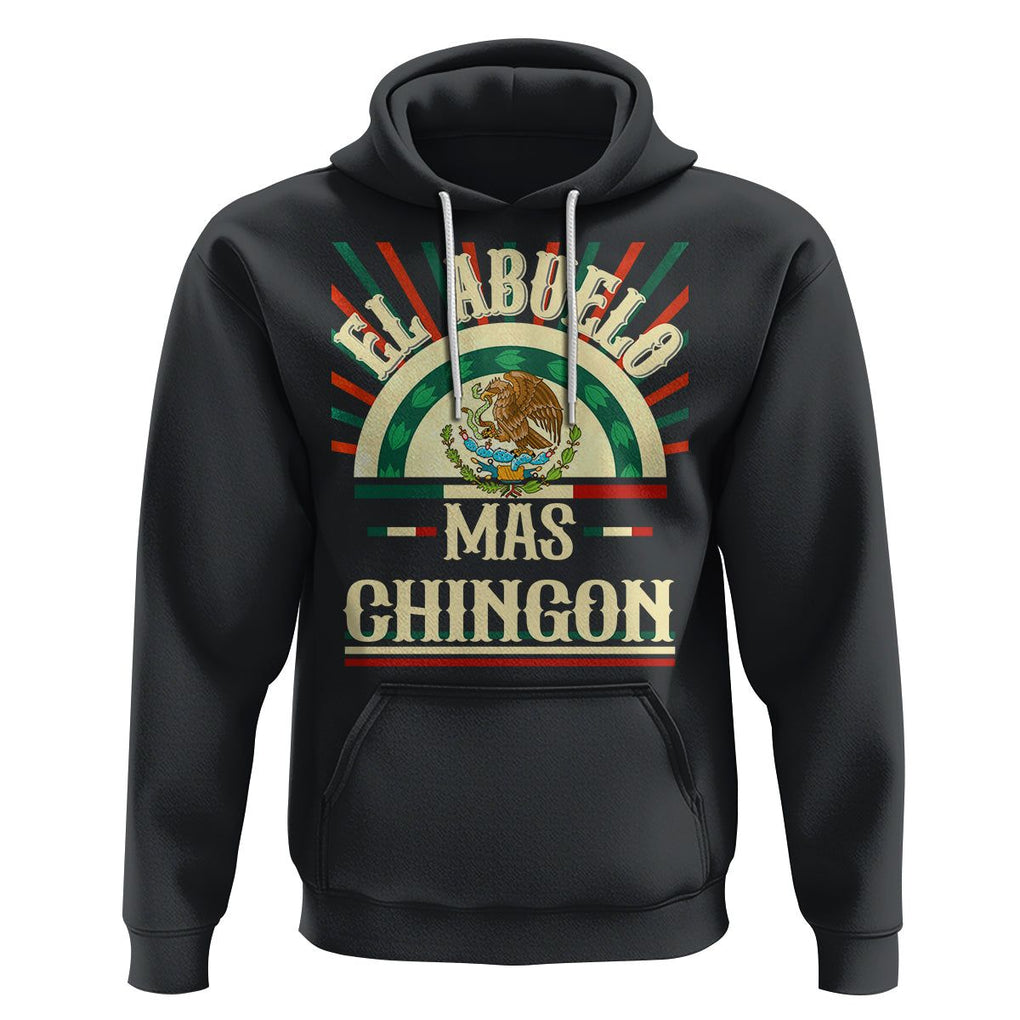 El Abuelo Mas Chingon Mexican Grandpa Mexico Father's Day Hoodie TS09 Black Printyourwear