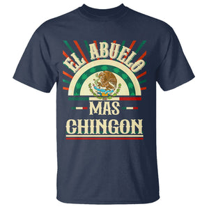 El Abuelo Mas Chingon Mexican Grandpa Mexico Father's Day T Shirt TS09 Navy Printyourwear