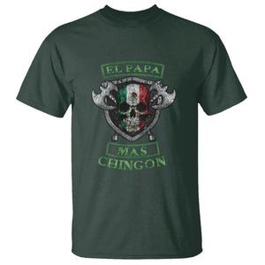 Mexican Dad T Shirt El Papa Mas Chingon Mexico Father's Day TS09 Dark Forest Green Printyourwear