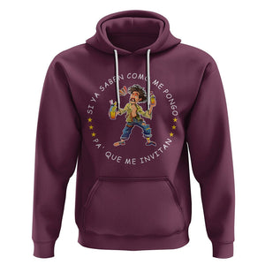 Funny Mexican Drinking Hoodie Si ya saben como me pongo pa' que me invitan Drunk Meme TS09 Maroon Printyourwear