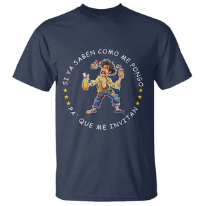 Funny Mexican Drinking T Shirt Si ya saben como me pongo pa' que me invitan Drunk Meme TS09 Navy Printyourwear