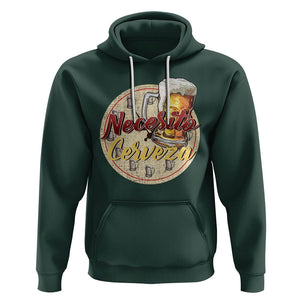 Mexican Drinking Hoodie Necesito Cerveza Mexico Beer Lover TS09 Dark Forest Green Printyourwear