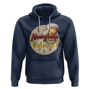 Mexican Drinking Hoodie Necesito Cerveza Mexico Beer Lover TS09 Navy Printyourwear