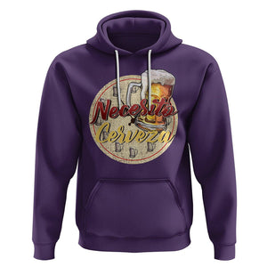 Mexican Drinking Hoodie Necesito Cerveza Mexico Beer Lover TS09 Purple Printyourwear