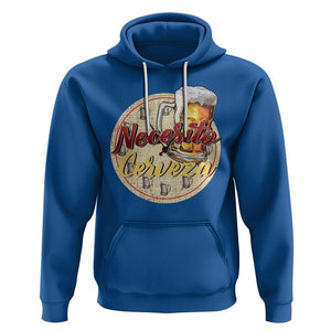 Mexican Drinking Hoodie Necesito Cerveza Mexico Beer Lover TS09 Royal Blue Printyourwear