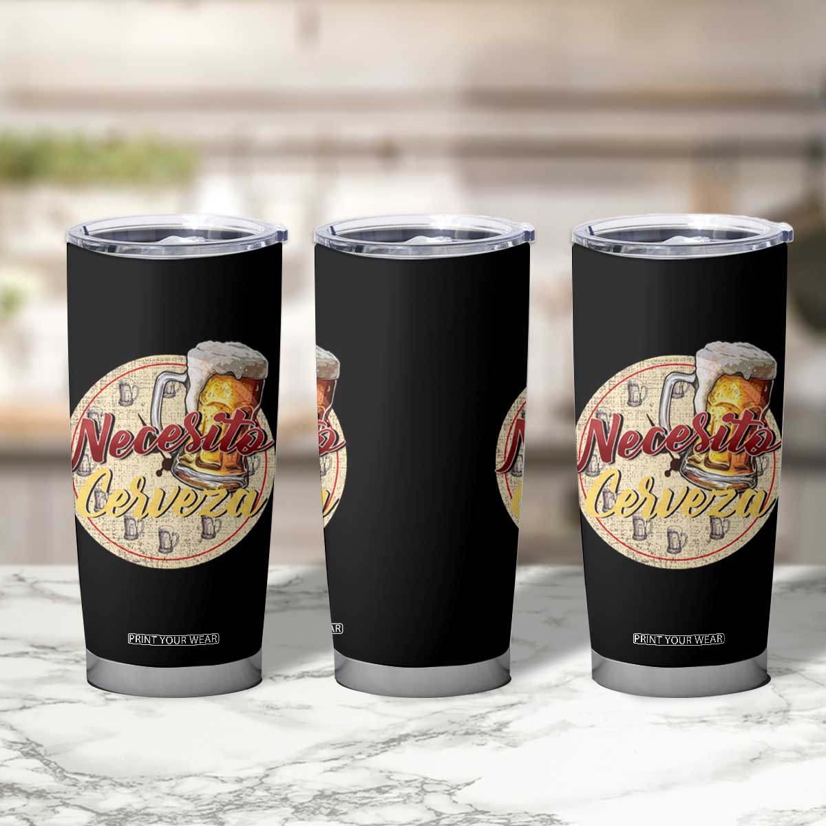 Mexican Drinking Tumbler Cup Necesito Cerveza Mexico Beer Lover TS09 Print Your Wear