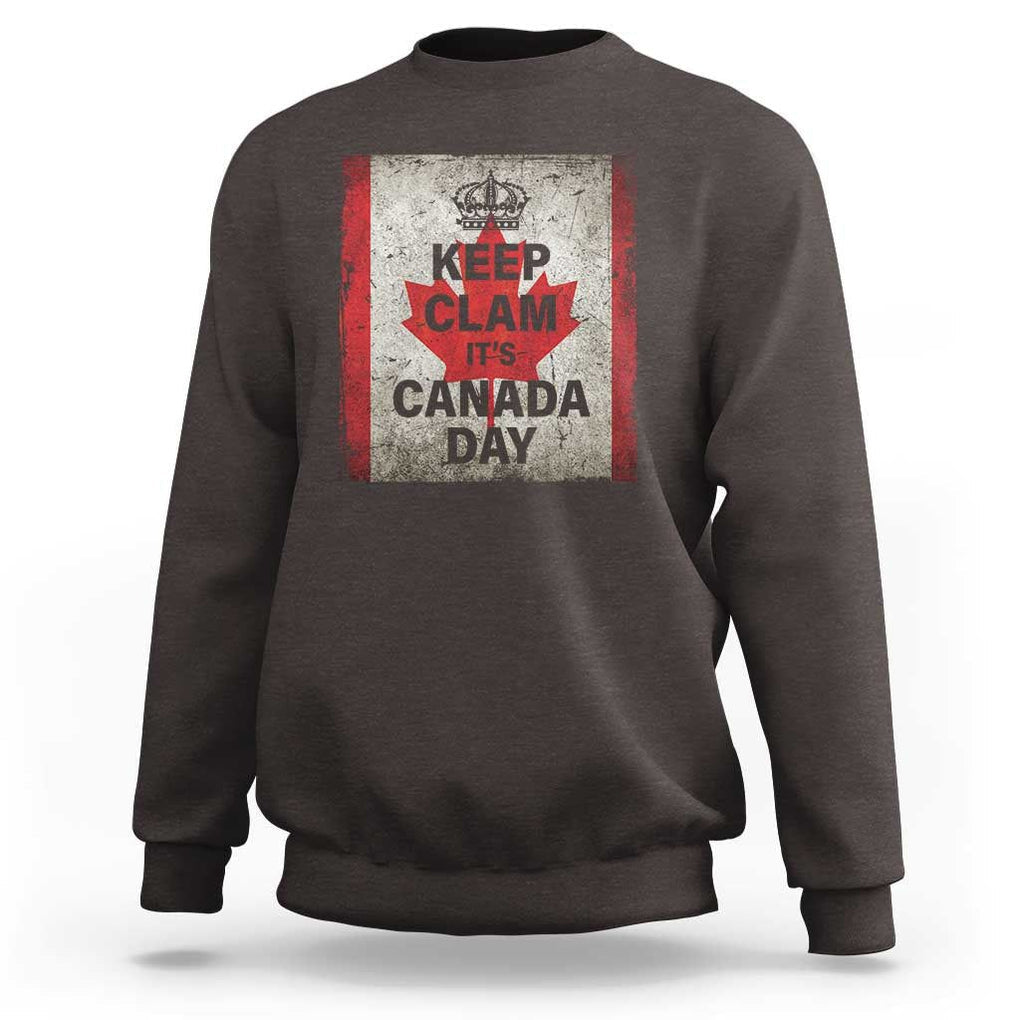 Keep Calm It's Canada Day Sweatshirt TS09 Dark Chocolate Print Your Wear