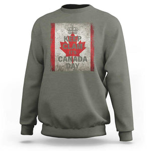 Keep Calm It's Canada Day Sweatshirt TS09 Military Green Print Your Wear