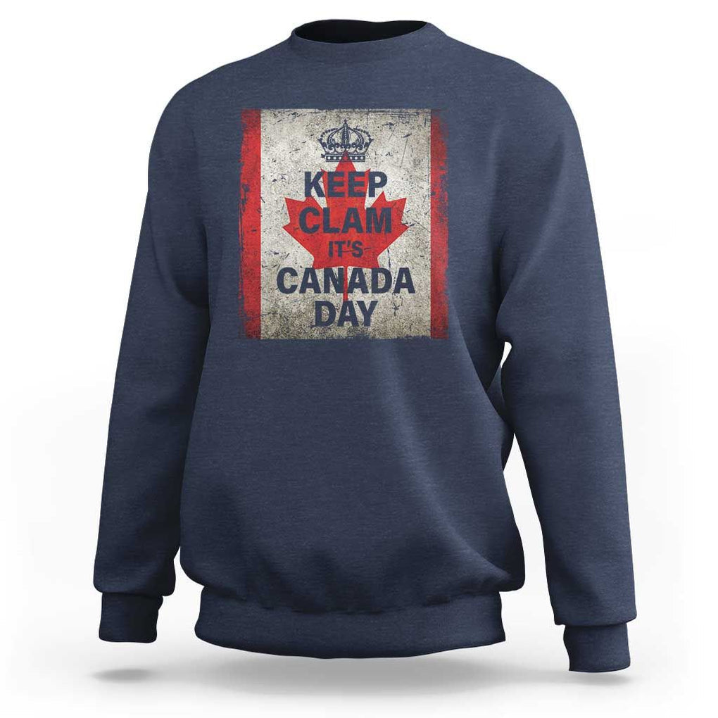 Keep Calm It's Canada Day Sweatshirt TS09 Navy Print Your Wear