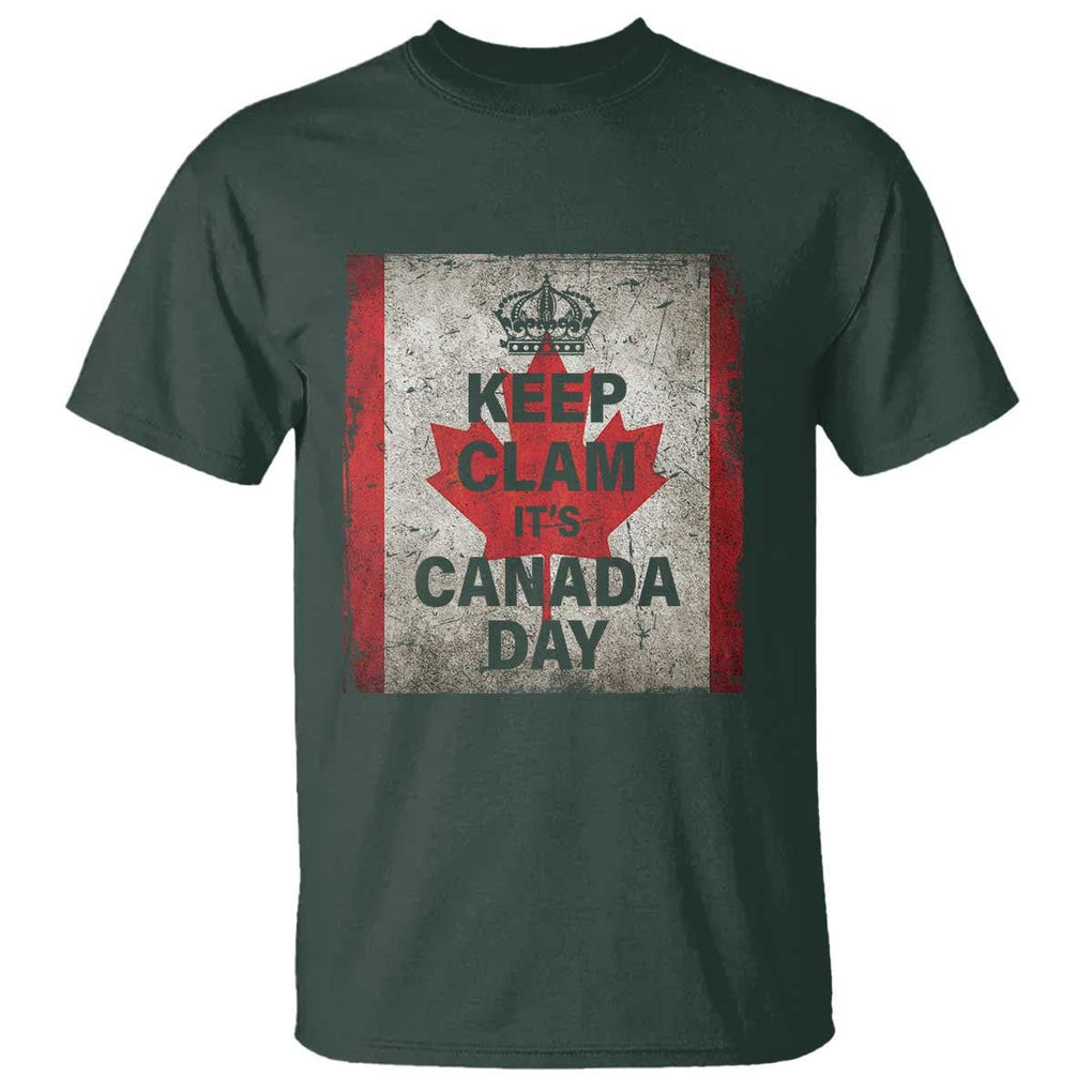 Keep Calm It's Canada Day T Shirt TS09 Dark Forest Green Print Your Wear