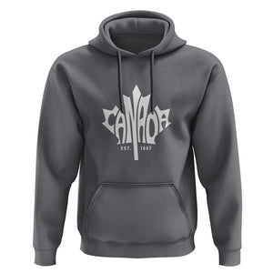 Canada Est. 1867 Maple Leaf Hoodie TS09 Charcoal Print Your Wear