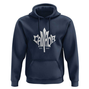 Canada Est. 1867 Maple Leaf Hoodie TS09 Navy Print Your Wear