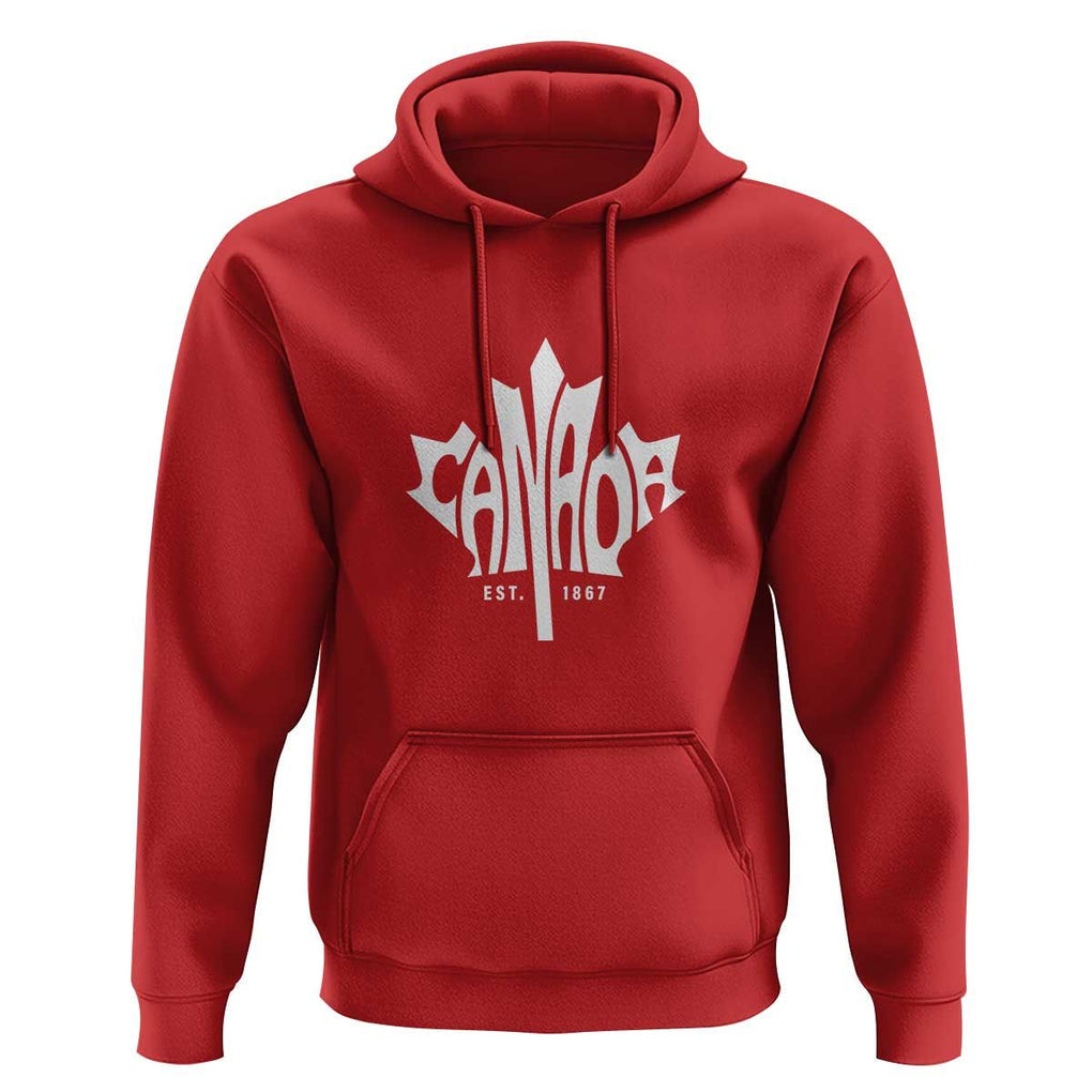 Canada Est. 1867 Maple Leaf Hoodie TS09 Red Print Your Wear