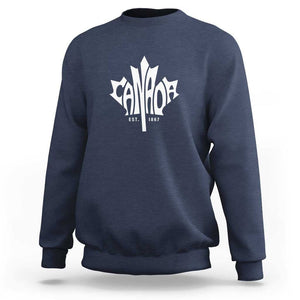 Canada Est. 1867 Maple Leaf Sweatshirt TS09 Navy Print Your Wear