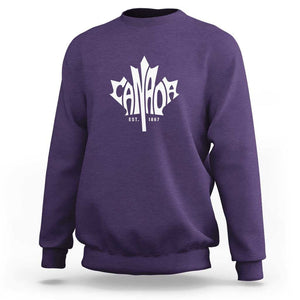 Canada Est. 1867 Maple Leaf Sweatshirt TS09 Purple Print Your Wear