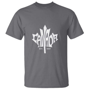 Canada Est. 1867 Maple Leaf T Shirt TS09 Charcoal Print Your Wear