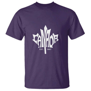 Canada Est. 1867 Maple Leaf T Shirt TS09 Purple Print Your Wear