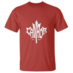 Canada Est. 1867 Maple Leaf T Shirt TS09 Red Print Your Wear