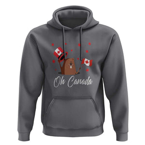 Cute Groundhog Happy Canada Day Hoodie TS09 Charcoal Print Your Wear