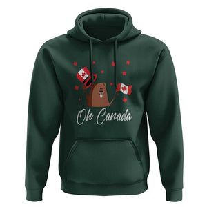 Cute Groundhog Happy Canada Day Hoodie TS09 Dark Forest Green Print Your Wear