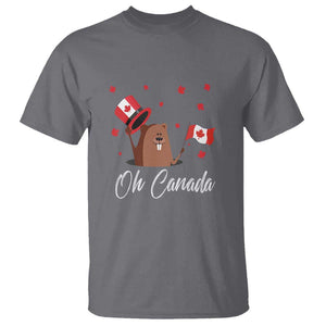 Cute Groundhog Happy Canada Day T Shirt TS09 Charcoal Print Your Wear