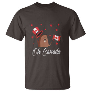 Cute Groundhog Happy Canada Day T Shirt TS09 Dark Chocolate Print Your Wear