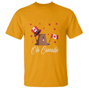 Cute Groundhog Happy Canada Day T Shirt TS09 Gold Print Your Wear