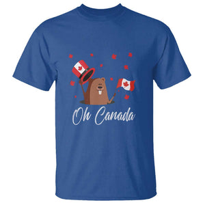 Cute Groundhog Happy Canada Day T Shirt TS09 Royal Blue Print Your Wear