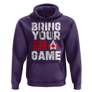 Funny Canadian Hoodie Bring Your Eh Game Canada Flag Maple Leaf TS09 Purple Print Your Wear