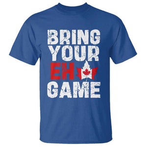 Funny Canadian T Shirt Bring Your Eh Game Canada Flag Maple Leaf TS09 Royal Blue Print Your Wear